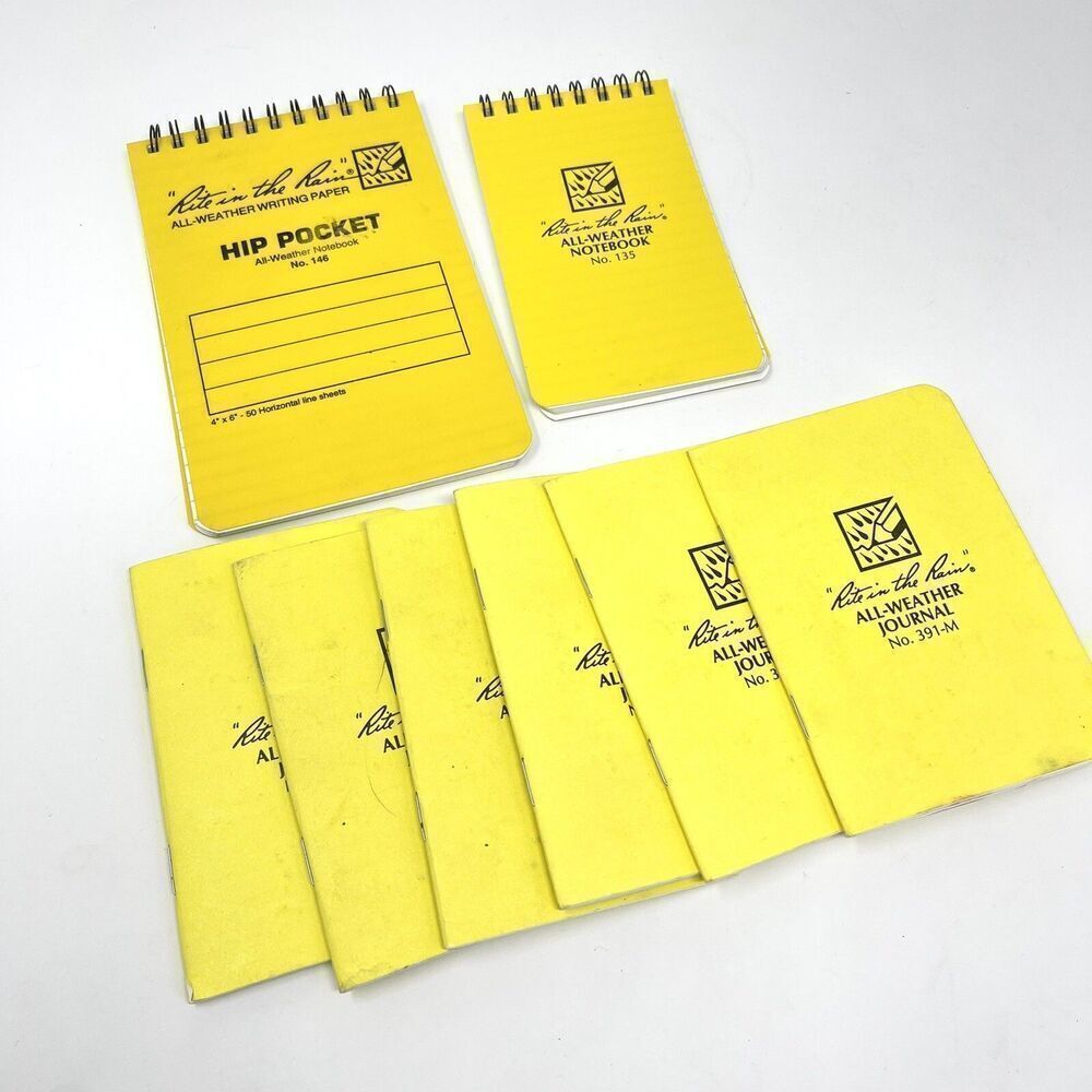 Rite in the Rain All-Weather Universal Notebooks Field Notes Yellow Lot of 8